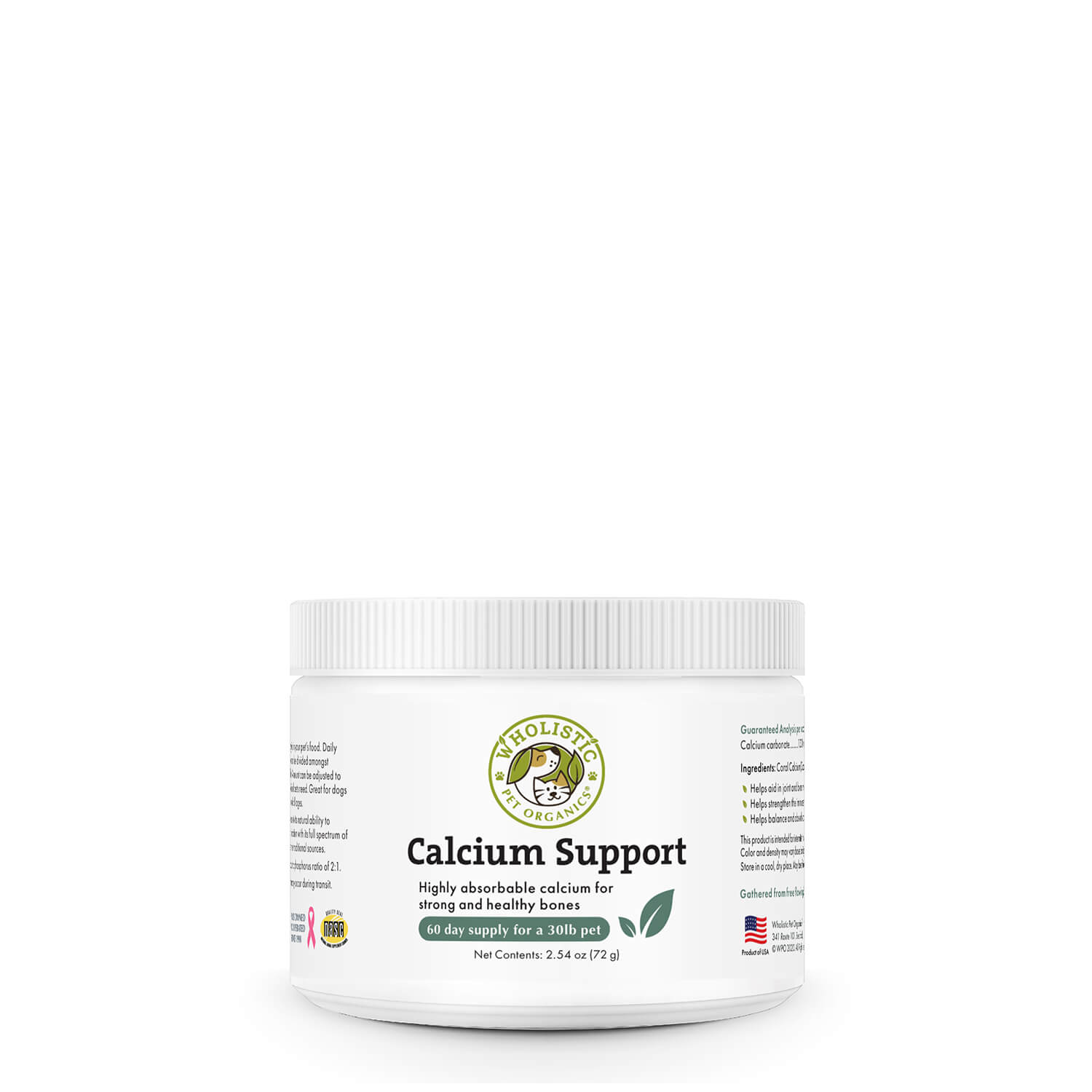 Wholistic Pet Organics Sea Coral Calcium Support