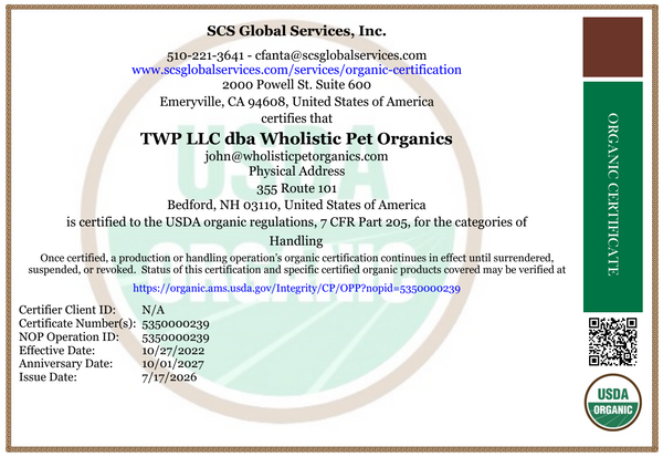USDA Organic Certification