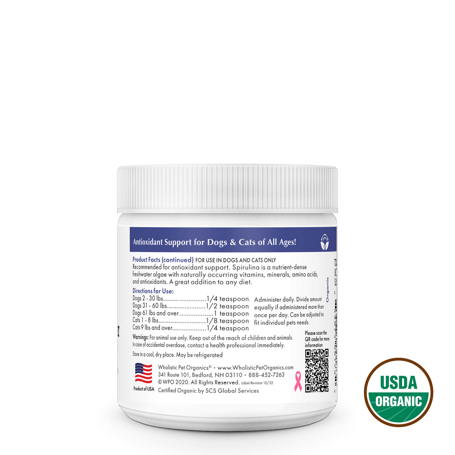 Wholistic Pet Organics Spirulina