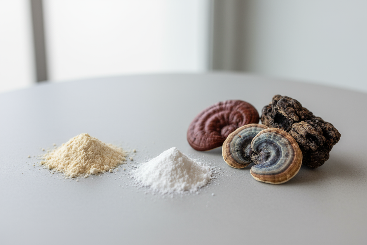 turn the ester c tbales into a powder. the mushrooms into medicinal ones